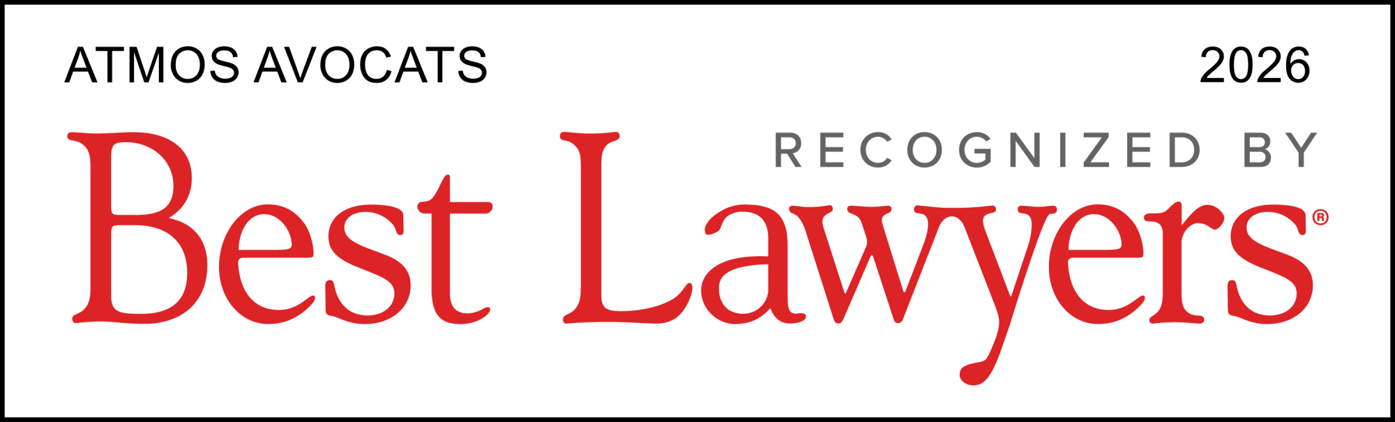 [Classement] Nomination d'Atmos Avocats dans le classement Best Lawyers 2026