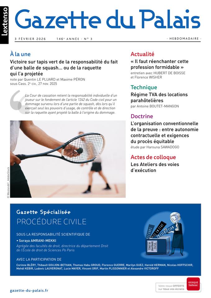 [Chronique de jurisprudence droit de l'environnement] La Gazette du Palais 3 février 2026